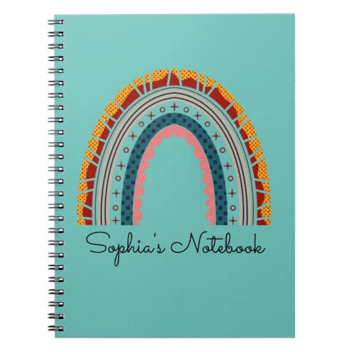 Girly Boho Rainbow Back to School Composition Notebook