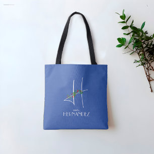 Girly boho watercolor initial H Tote Bag