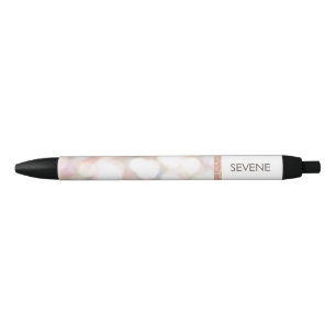 Girly Bokeh Rose Gold Sequin Personalized Name Pen