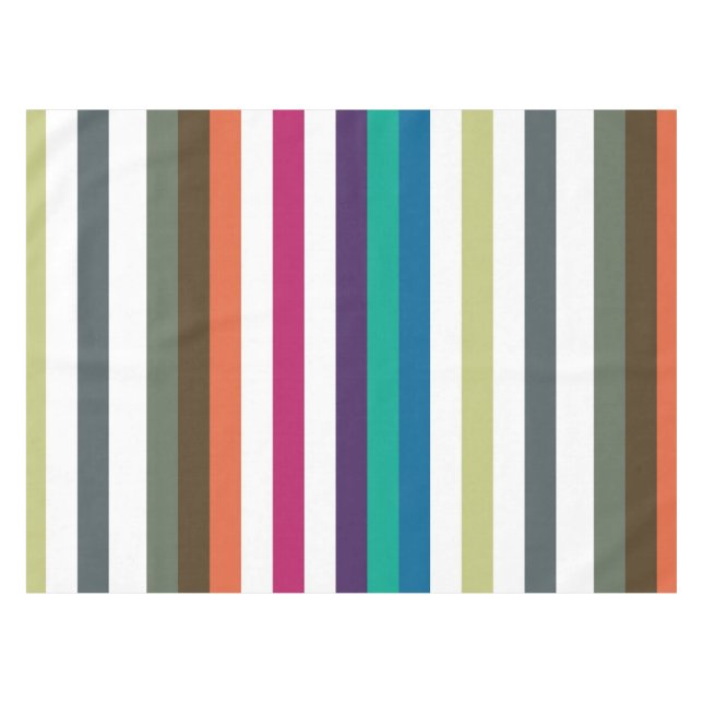 Girly Bold Rainbow Big Horizontal Stripes Pattern Tablecloth (Front (Horizontal))