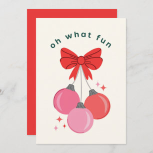 Girly Bow Ornaments Holiday Card