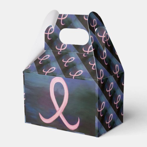 Girly Breast Cancer Awareness Ribbon Abstract Art Favor Boxes