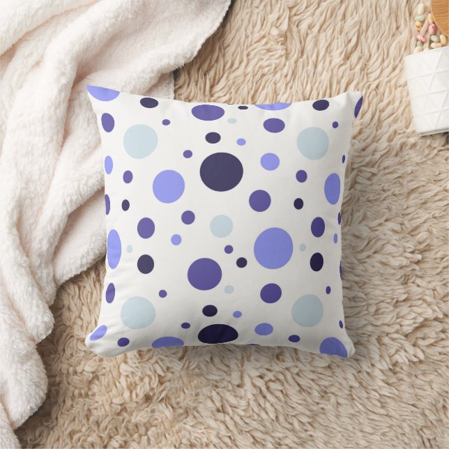 Girly Bright bold purple polka dot pillow (Blanket)