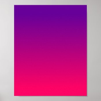 Girly Bright Pink And Purple Ombre Poster by purplestuff at Zazzle