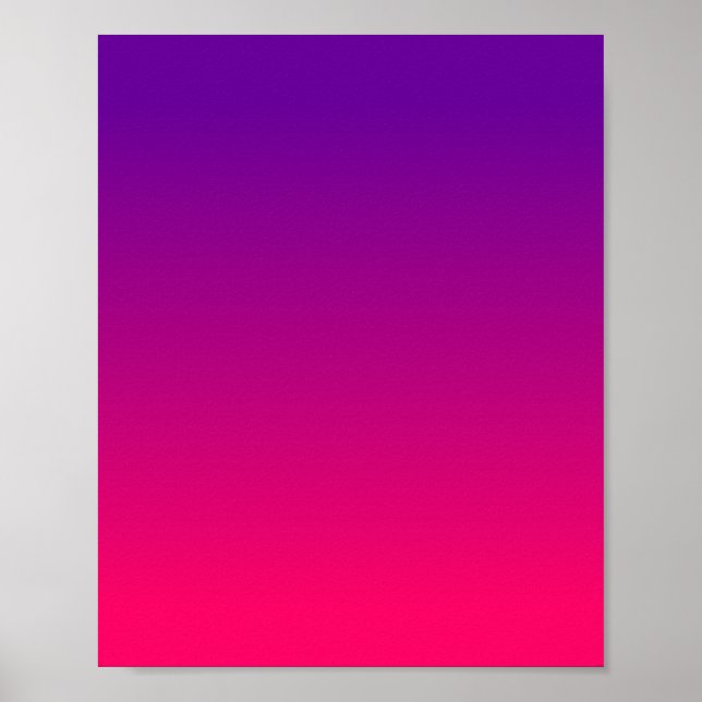 Girly Bright Pink and Purple Ombre Poster (Front)