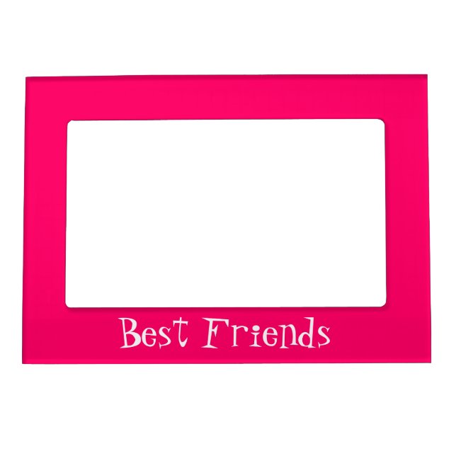 Girly Bright Pink Best Friends Magnetic Frame (Front)