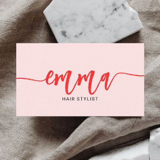 Girly Brush Calligraphy Minimalist Pink