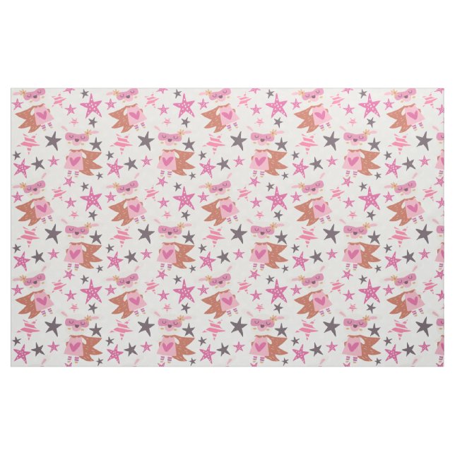 Girly Bunny Super Hero Fabric (Fat Quarter)