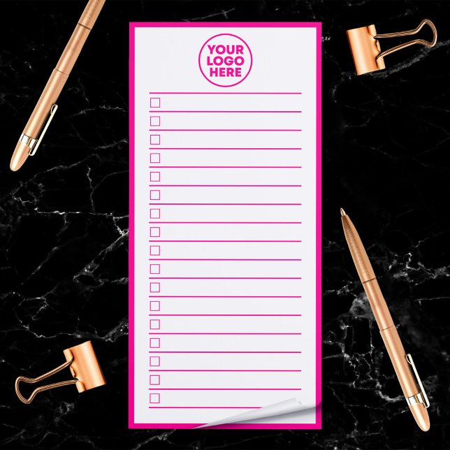 Girly Business Logo Hot Pink To Do List Magnetic Notepad (Girly Business Logo Hot Pink To Do List Magnetic Notepad)