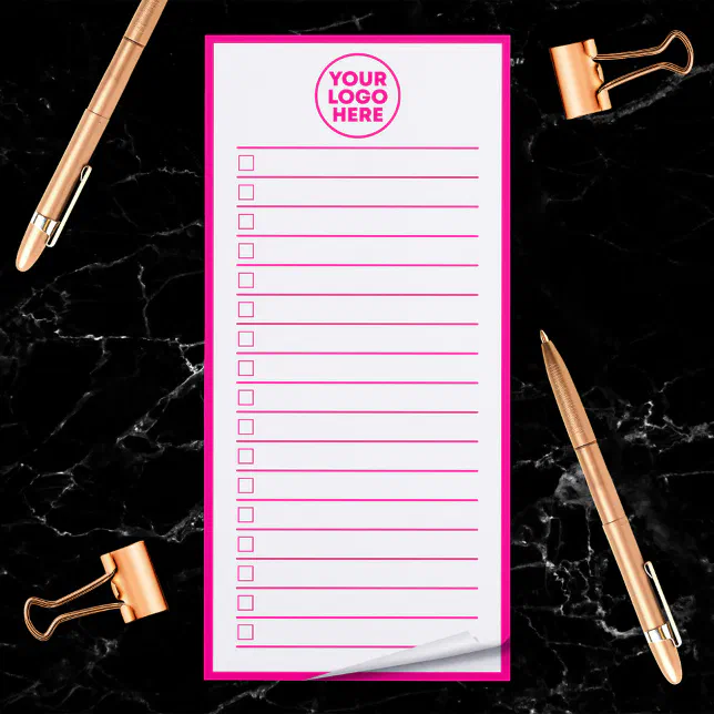 Girly Business Logo Hot Pink To Do List Magnetic Notepad | Zazzle