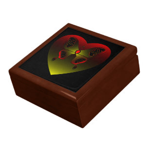 Girly Butterfly Love Heart Jewelry Box