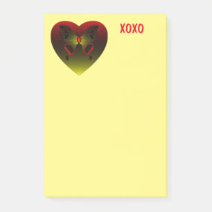 Girly Butterfly Love Heart Post-it Notes