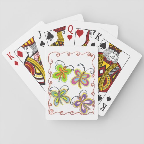 Girly Butterfly Playing Cards