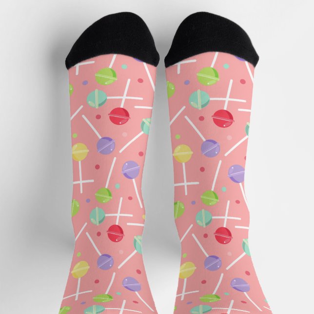 Girly Candy Lollipops Patterned Decora Kei Socks (Top)