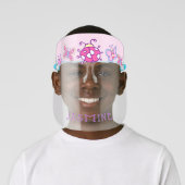 Girly Cartoon Pink Ladybug Butterflies Face Shield (Insitu)