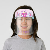 Girly Cartoon Pink Ladybug Butterflies Face Shield (Insitu)