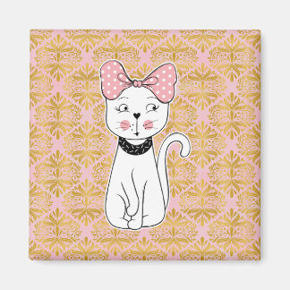 Girly Cat Magnet