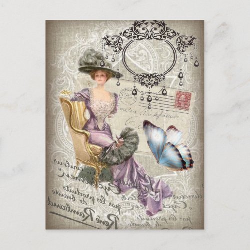 girly chandelier Vintage victorian Postcard