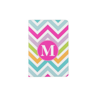 Girly Chevron Monogram Passport Holder