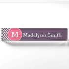 Girly Chevron Pattern with Monogram - Pink Purple