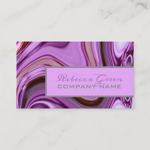 girly chic abstract Purple Swirls beauty salon Business Card