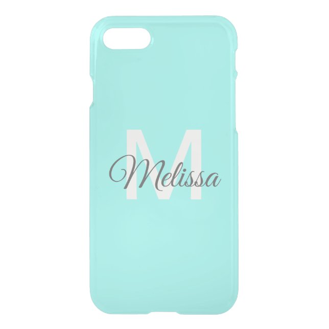 girly chic beach abstract turquoise aqua blue uncommon iPhone case (Back)