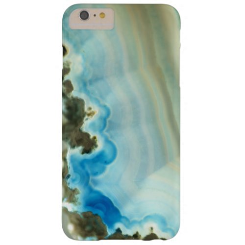 Girly Chic Blue Agate Geode Crystal Patterns Barely There iPhone 6 Plus Case