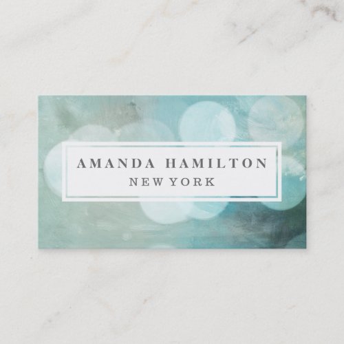 Girly Chic blue Bokeh Glitter Fashion  Beauty Business Card