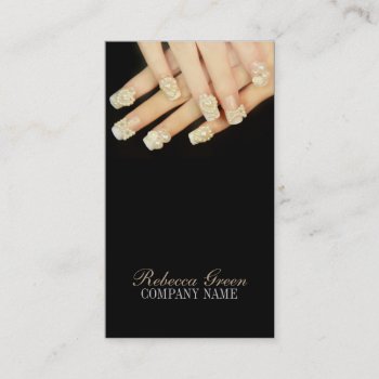 Girly Chic Elegant Manicure Nails Nail Salon Business Card by businesscardsdepot at Zazzle
