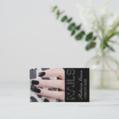girly chic elegant manicure nails nail salon business card (Standing Front)