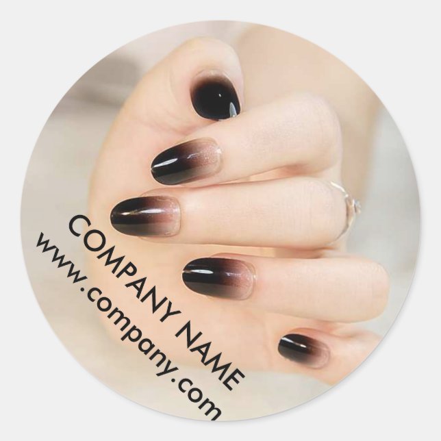 girly chic elegant manicure nails nail salon classic round sticker (Front)