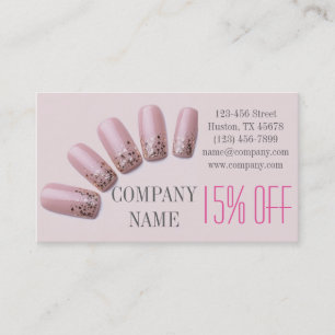 girly chic elegant manicure nails nail salon discount card