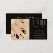 girly chic elegant manicure nails nail salon discount card (Front/Back)