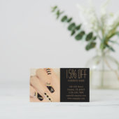 girly chic elegant manicure nails nail salon discount card (Standing Front)