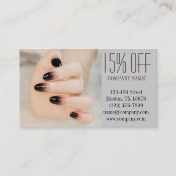 Girly Chic Elegant Manicure Nails Nail Salon Discount Card by businesscardsdepot at Zazzle