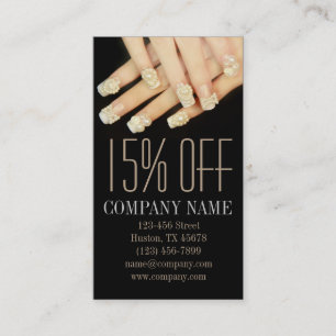 girly chic elegant manicure nails nail salon discount card