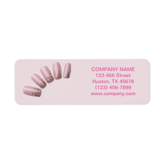 girly chic elegant manicure nails nail salon label (Front)
