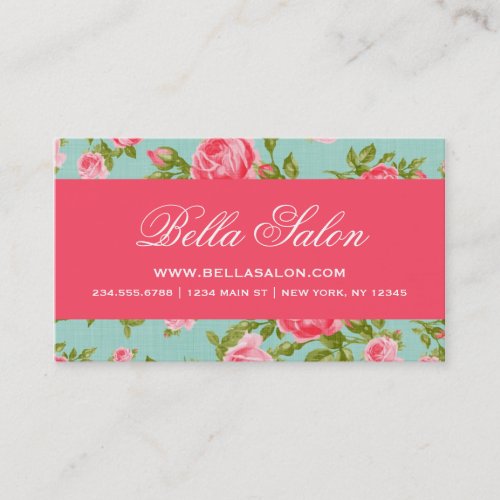 Girly Chic Elegant Vintage Floral Roses Business Card