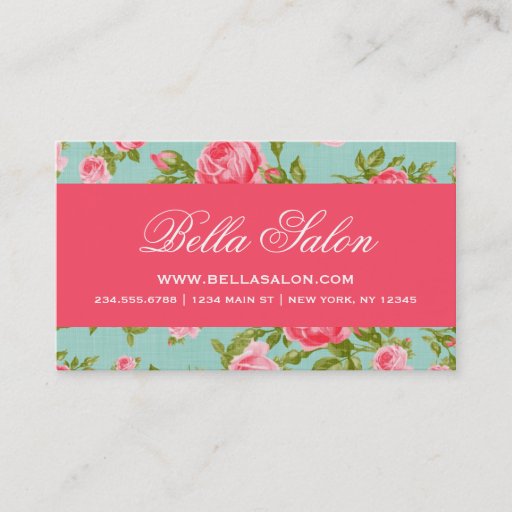 Customizable Girly Chic Elegant Vintage Floral Roses Business Card Templates