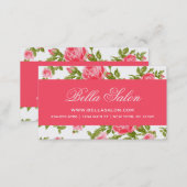 Girly Chic Elegant Vintage Floral Roses Business Card (Front/Back)