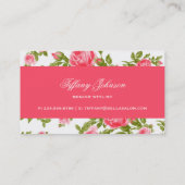 Girly Chic Elegant Vintage Floral Roses Business Card (Back)