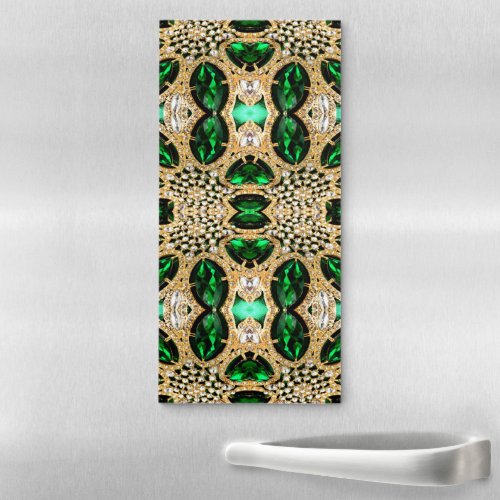girly chic fashion art deco gold emerald green  magnetic notepad
