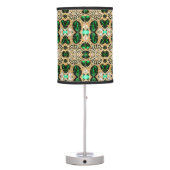 girly chic fashion art deco gold emerald green table lamp (Back)