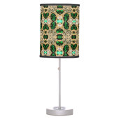 girly chic fashion art deco gold emerald green table lamp (Front)