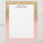 Girly Chic Gold Confetti Pink Gradient Ombre Letterhead<br><div class="desc">This elegant and chic design is perfect for the stylish and trendy fashionista. It depicts a faux printed sparkly gold glitter confetti poured on top of a girly blush pink and bubblegum pink color gradient ombre. It's a modern, glamorous, pretty, and trendy luxe design. ***IMPORTANT DESIGN NOTE: For any custom...</div>