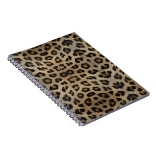 Girly chic leopard fur animal print pattern fun notebook