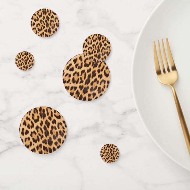 girly chic leopard print cheers happy birthday confetti (Group)
