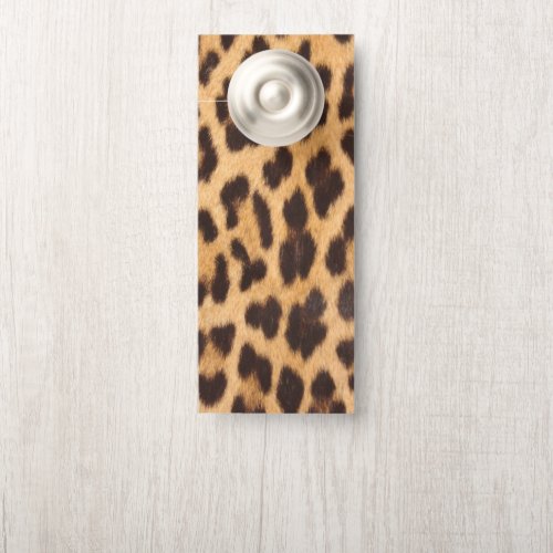 girly chic leopard print do not disturb door hanger