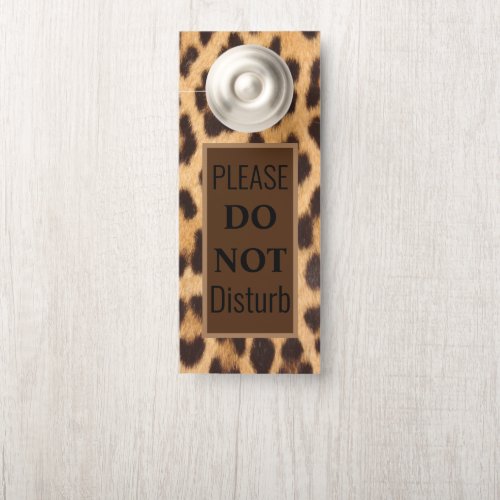 girly chic leopard print do not disturb door hanger