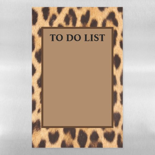 girly chic leopard print to do list magnetic dry erase sheet